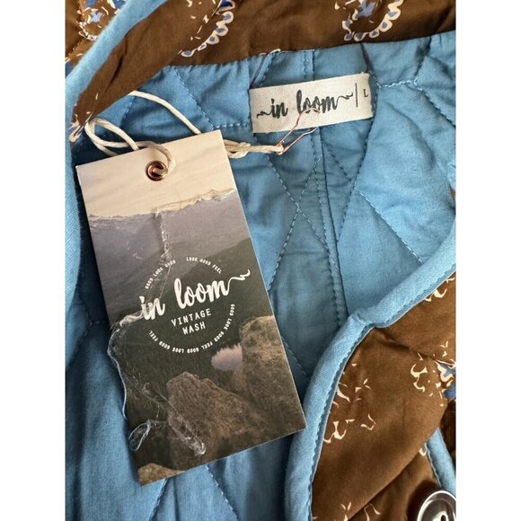 NWT In Loom Mocha Martha Floral Quilted Barn Puffer Jacket Womens Size Large - Picture 7 of 10
